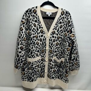 PARIS ATELIER & other stories animal print cardigan size Eur L